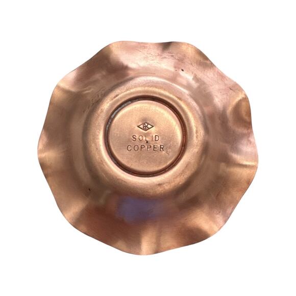 Vintage Solid Copper Fort Cody Souvenir Trinket Dish 3.5” - Picture 3 of 7